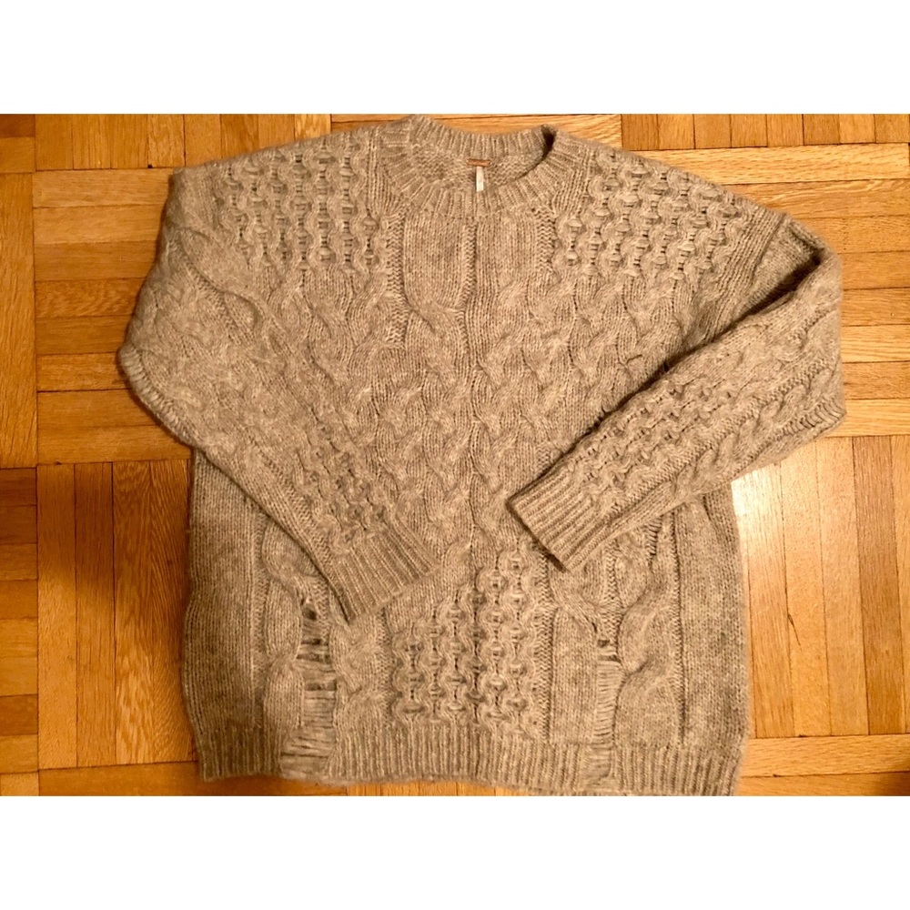 Free People deconstructed cable sweater